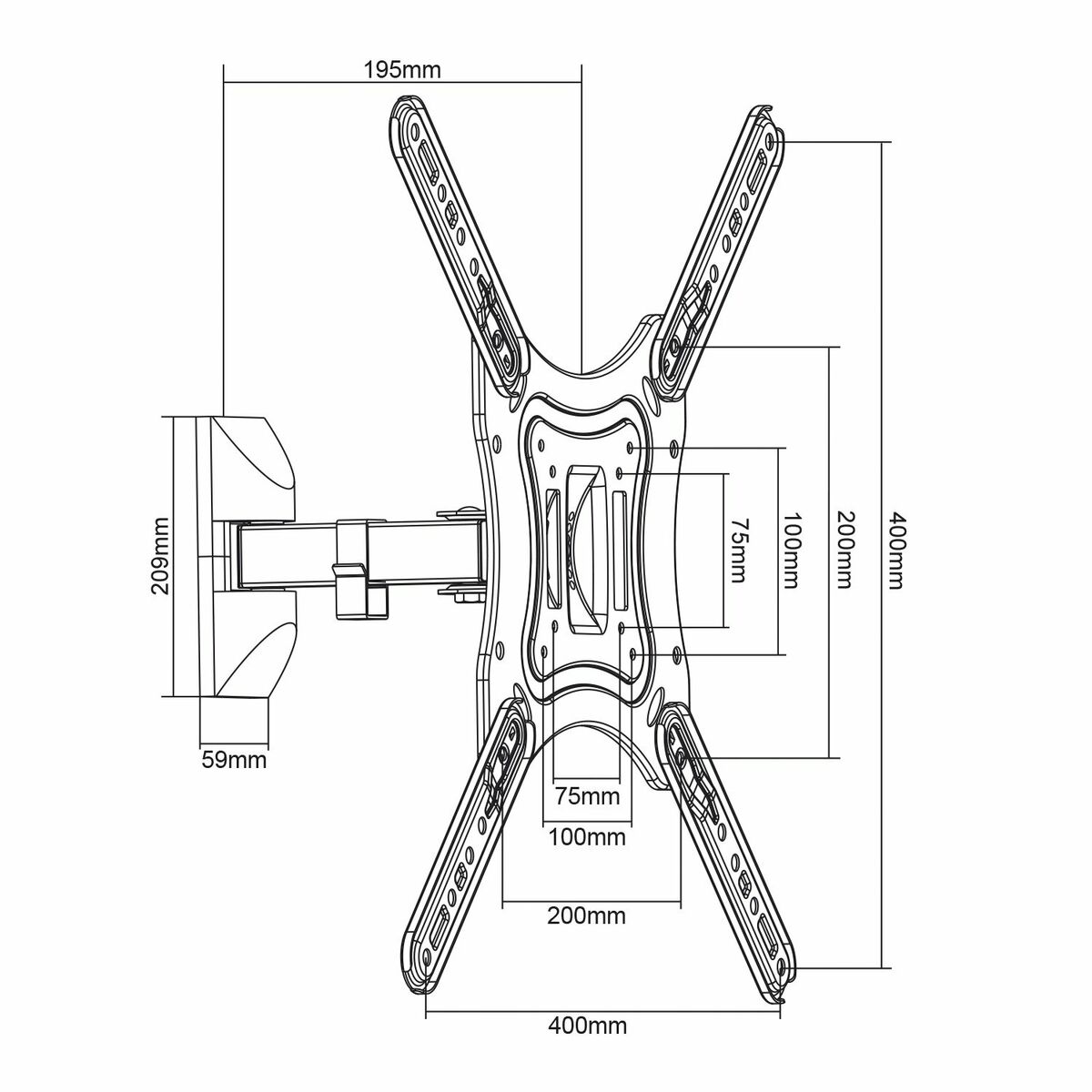 TV-teline MacLean MC-758 55" 13" 30 Kg